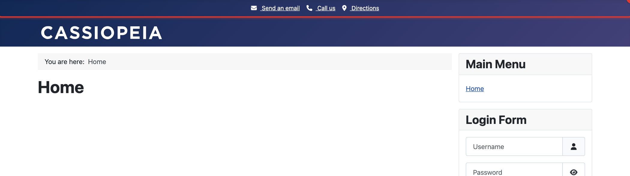 Pretty Links on the website with the Cassiopeia template
