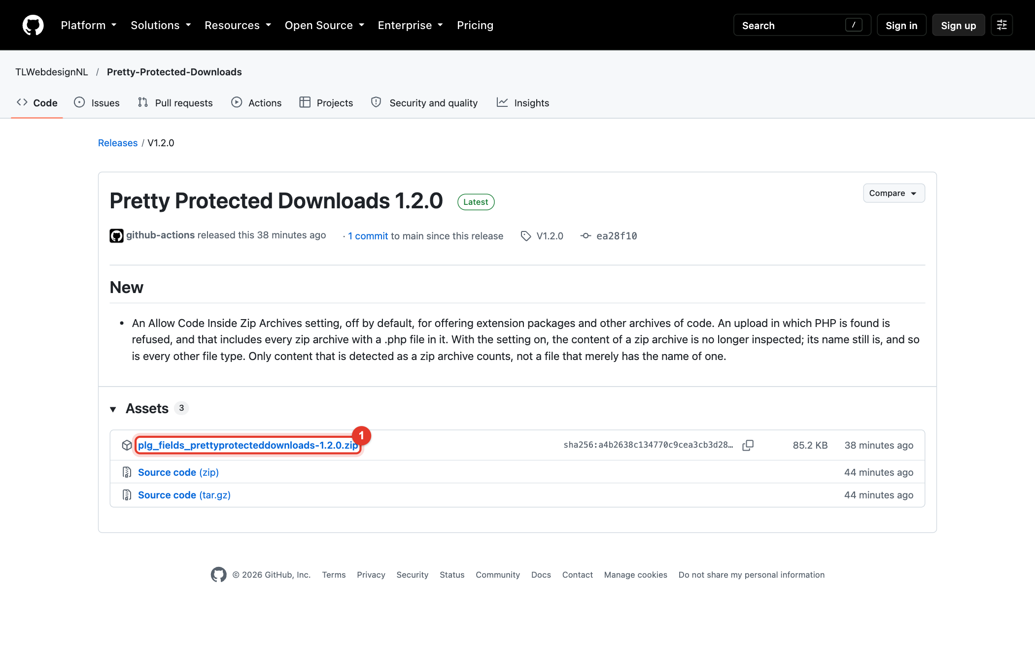 Download Pretty Protected Downloads from GitHub