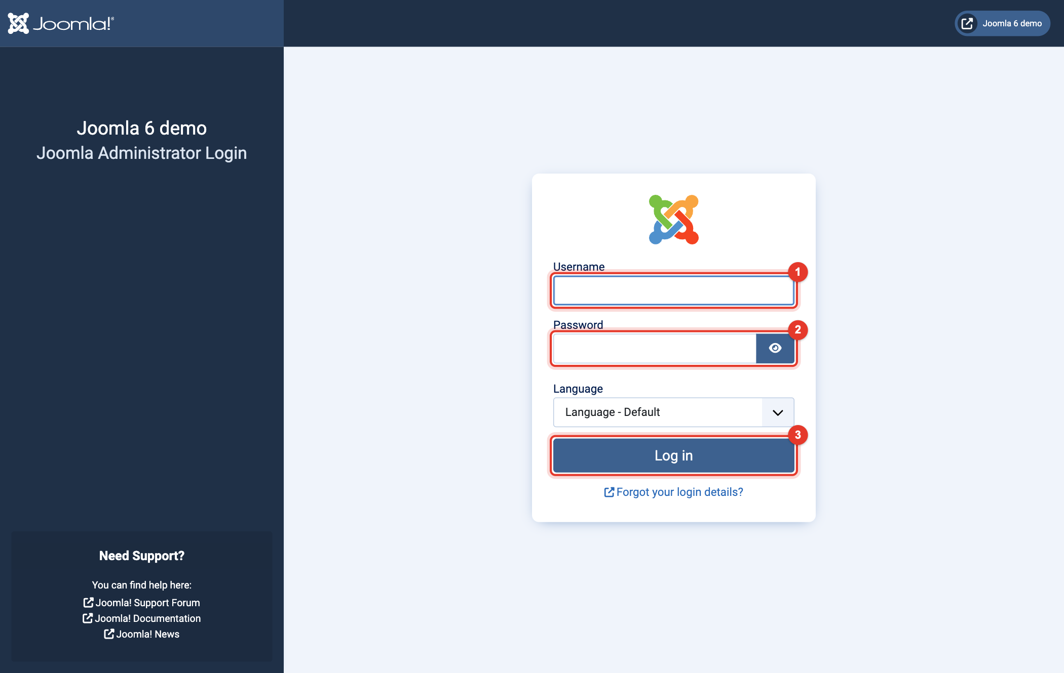 Joomla 6 administrator login